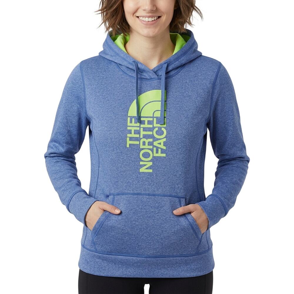 The North Face Oversized Pullover Hoodie Big Logo Heather Blue Women's Size XL